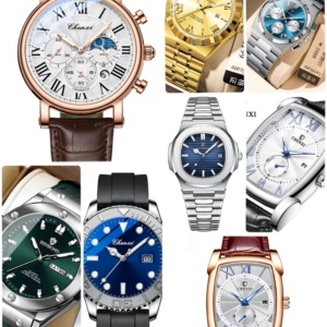 BINBOND Blue Dial Luxury Men’s Watch – Quartz with Day-Date Function